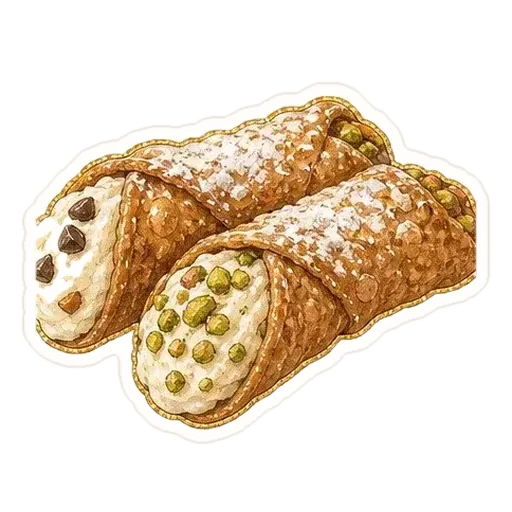 西西里奶油卷插画