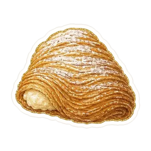 千层贝壳酥插画