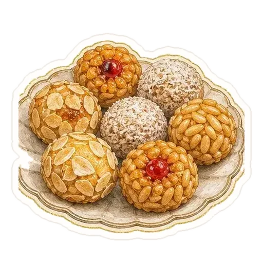 松子杏仁小点插画
