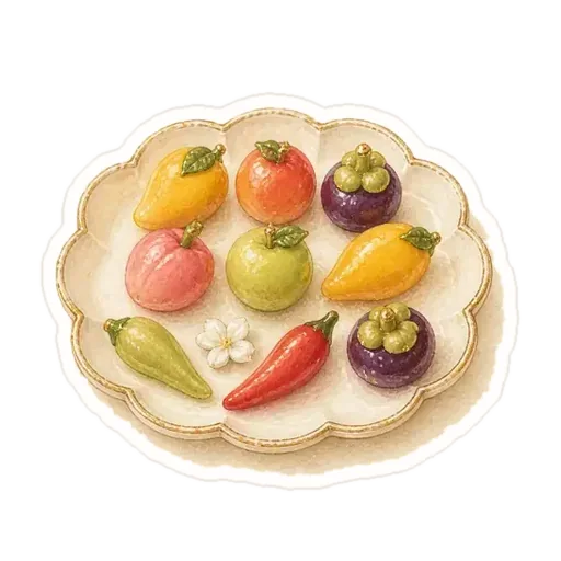 泰式绿豆果子插画